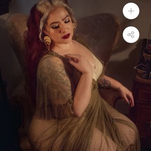 Wax Poetic sage green Isabelle dot mesh dress sold out online